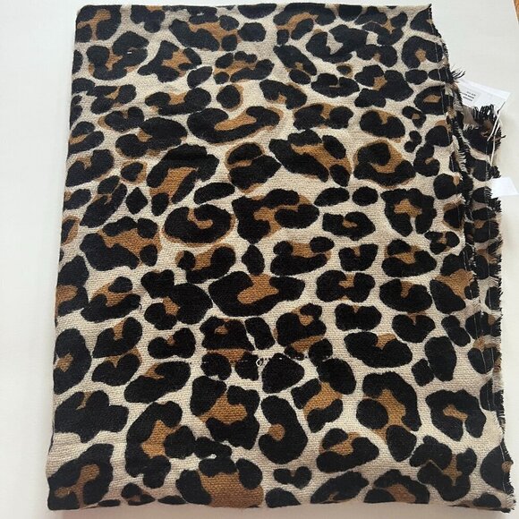 Nordstrom Leopard Wrap Shawl Oversized Scarf Brown Beige Black NWT*f - Picture 3 of 5
